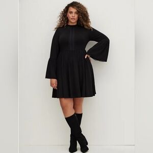 Torrid Mini Jersey Mock Neck Skater Dress